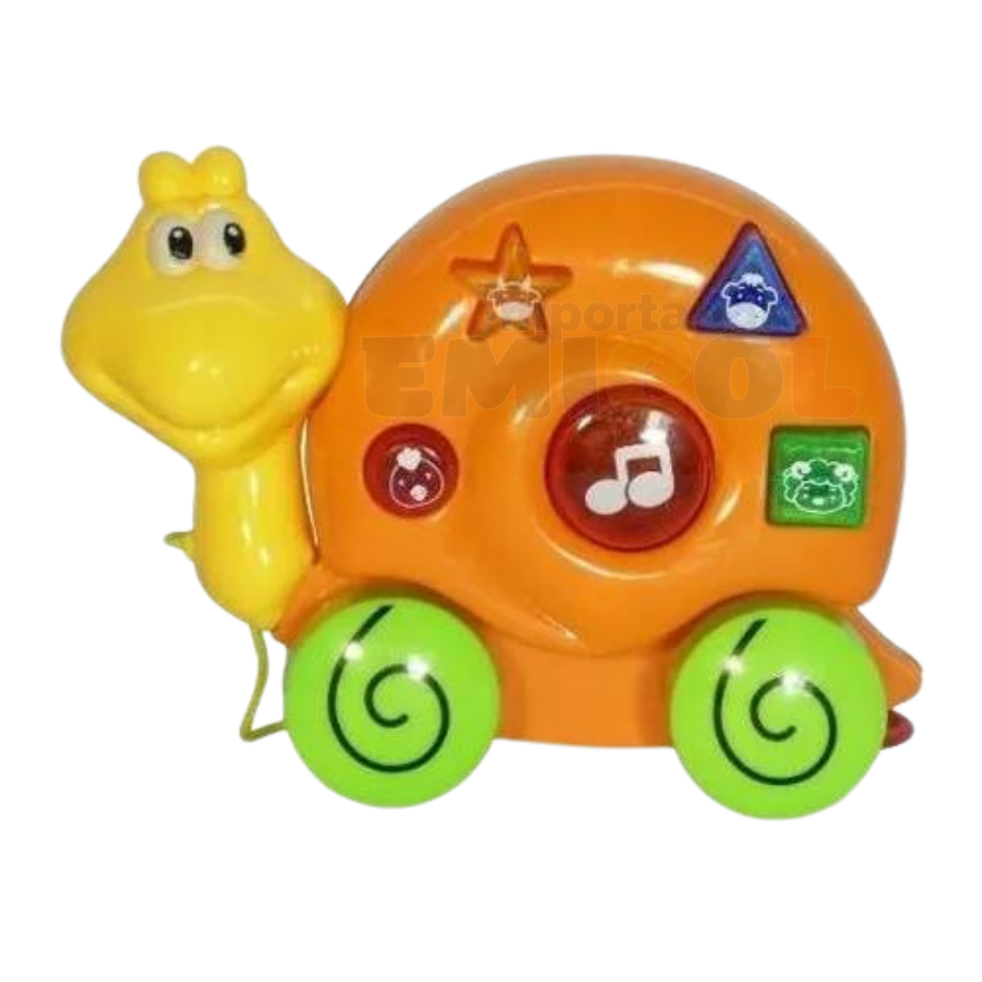 Caracol Luces Y Sonidos Juguete Musical Carrito Arrastrable